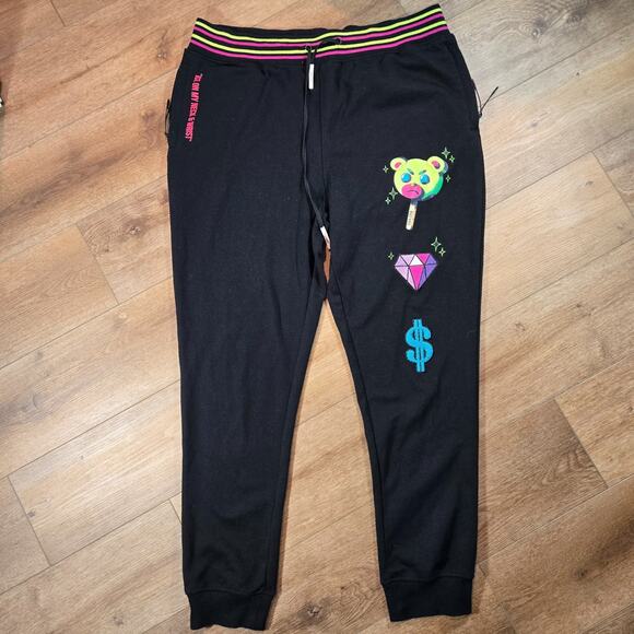 Civilized Joggers Pants Mens 3XL Black Diamond Ice Bear Y2K Hip Hop Rap - Picture 2 of 10
